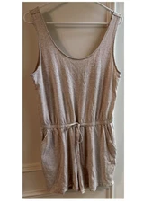Market and Spruce Womens Lounge Romper, Beige size Large