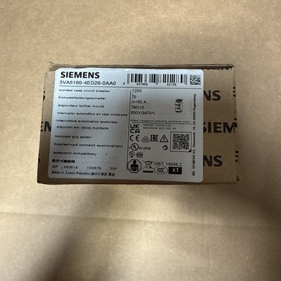 Siemens 3VA5160-4rd26-0AA0 Molded Case Circuit Breaker 60 Amp  2-Pole New In Box