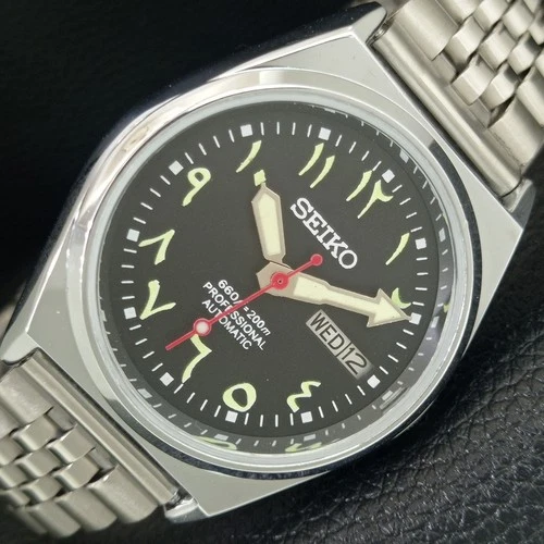 JAPAN VINTAGE REFURBISHED SEIKO AUTOMATIC 6309A MENS BLACK DIAL WATCH a442699-1