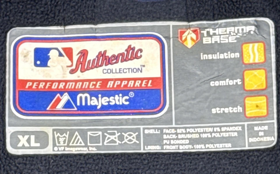 Tampa Bay Rays Jacket Mens XL Navy MLB Baseball Full Zip Therma Base Majestic - Image 3 of 4