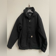 Carhartt Men s Loose Fit Washed Duck Insulated Active Black Jacket Size 2XL Tall
