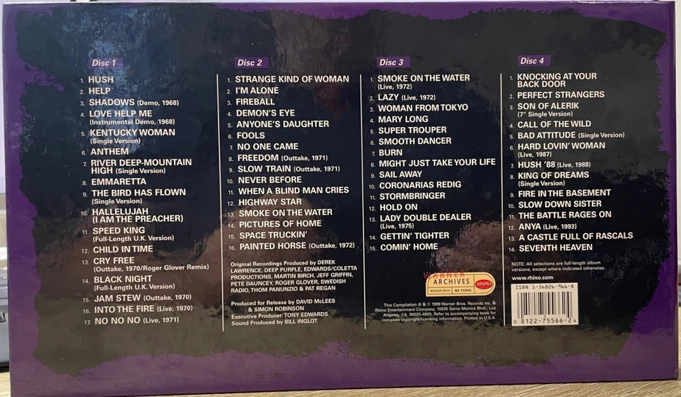 Deep Purple +  Shades 1968-1998 + 4 CD Box Set mit Booklet + Top Zustand + rar - Bild 2 von 4