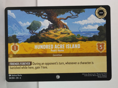 Hundred Acre Island - Pooh's Home - Azurite Sea - 34/204 - Lorcana TCG - reg