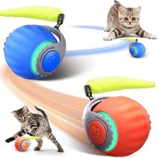 2 Pack Interactive Cat Toy for Indoor Cats, Two Speed Smart Automatic Cat Toy...