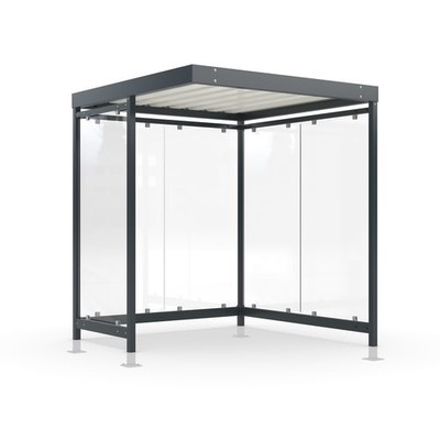 Raucherunterstand, Bausatz, Überpflasterung, 2.440 x 2.165 x 2.165 mm, 5 Wände