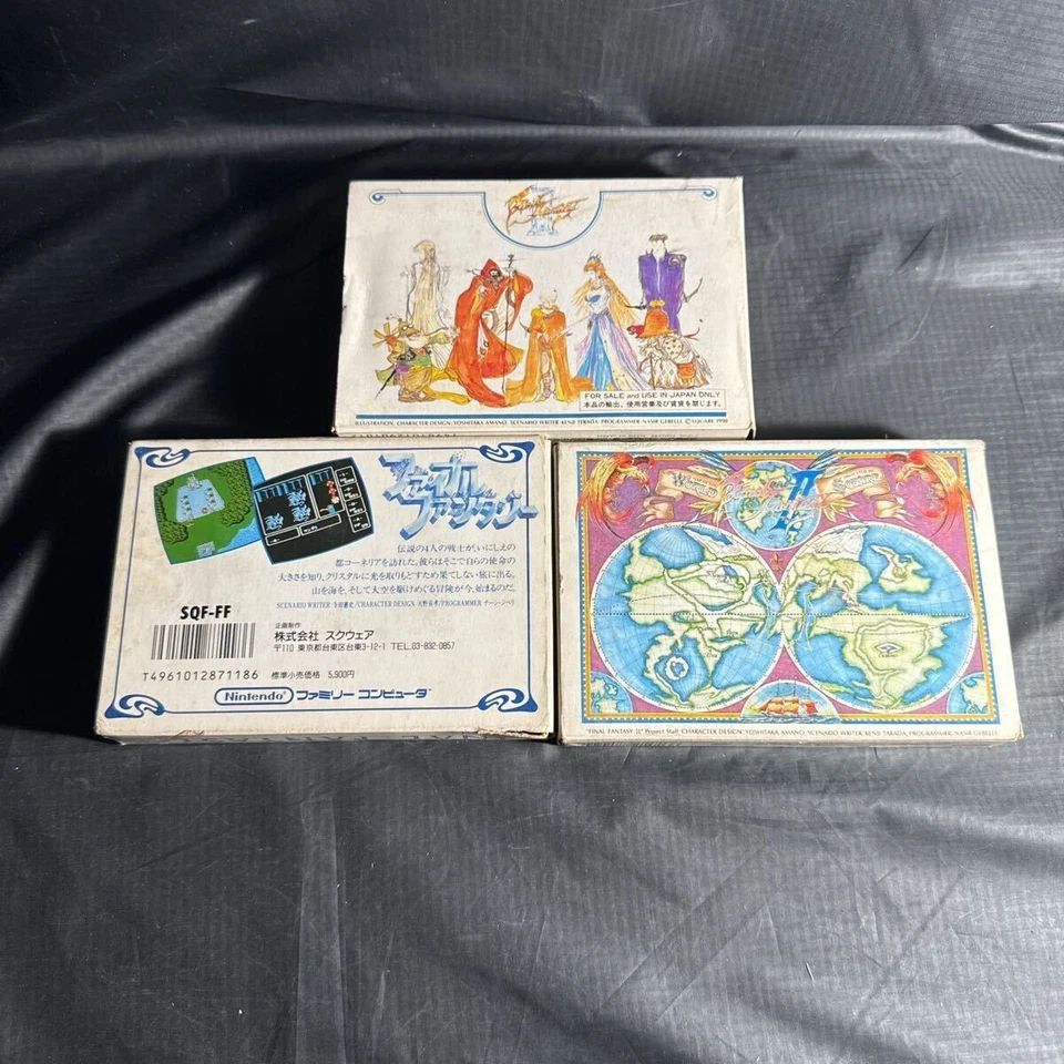 FINAL FANTASY 1 2 3 I II III With Box Famicom games FC NES 21 from japan USED - Image 2 of 4