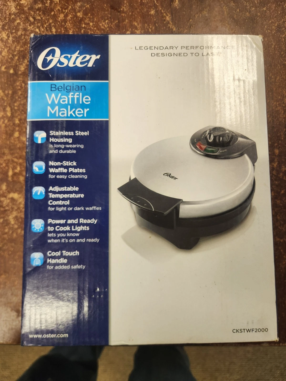 Vintage Oster Belgian Waffle Maker Stainless & Black (Model CKSTWF2000) NEW
