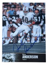 1997 Upper Deck NFL Legends DICK ANDERSON #75 Miami Dolphins AUTO Insert Card