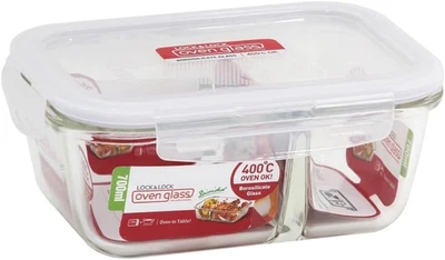 Purely Better Glass Food Storage Container with Divider - 950Ml Capacity | Clear - image 1 of 4