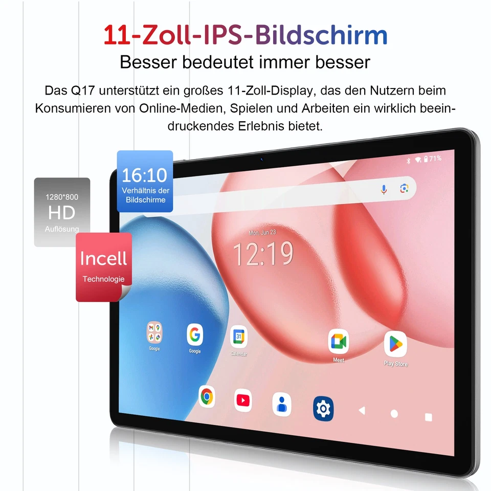 2025 Neuest Tablet Android 15 16GB RAM+256GB 8000mAh 11 Zoll Octa Core WlFl IPS - Bild 3 von 4