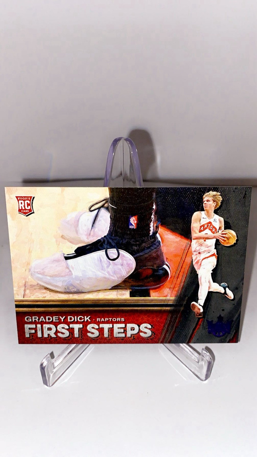 Gradey Dick Rookie 2023-24 Panini Court Kings First Steps Purple /49 Raptors #8