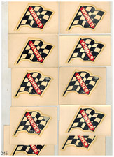Winner Circle Checkered Flag Vtg 60s Water Slide Decals 10pc  3.75 X 2.5