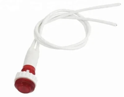 DAIER 2 * 6W 10mm 220-240V Red Neon Indicator Lamps with 190mm cable (pre-tested)