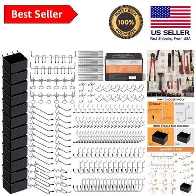 Versatile 278pcs Pegboard Storage Hooks & Bins for Effortless Tool Organization