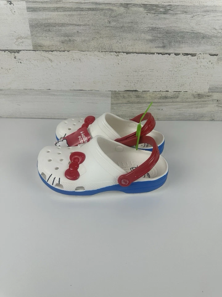 Zuecos clásicos Crocs Hello Kitty iam rojo/blanco/azul, con talla 9M, hombre 7M 209438-100 Foto 2 de 4