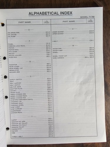 Kubota T1760 Lawn Tractor S/N 40001- Illustrated Parts Manual K1152-71811 1/99 - 第 6/13 張圖片
