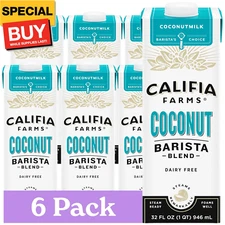 - Coconut Barista Blend Coconut Milk, 32 oz (Pack of 6), Shelf Stable, Dairy Fre