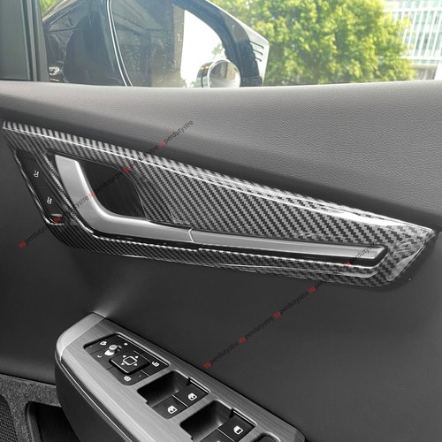 4PCS Carbon Fiber ABS Inner Door Handle Bowl Cover Trim For Kia EV6 2022-2025 - Picture 1 of 7