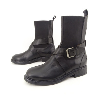 SHABBIES AMSTERDAM Stiefeletten Schuhe Biker Stiefel Chelsea Boots Leder  Gr. 41