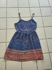 Juniors Small Forever 21 Floral Print Short Dress Spaghetti Straps Elastic Waist