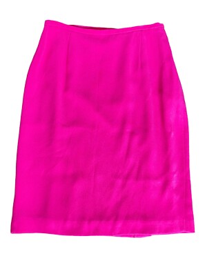 Vintage Gianni Pink Skirt 6 Triple Back Walling Slit Statement Knee Length Zip