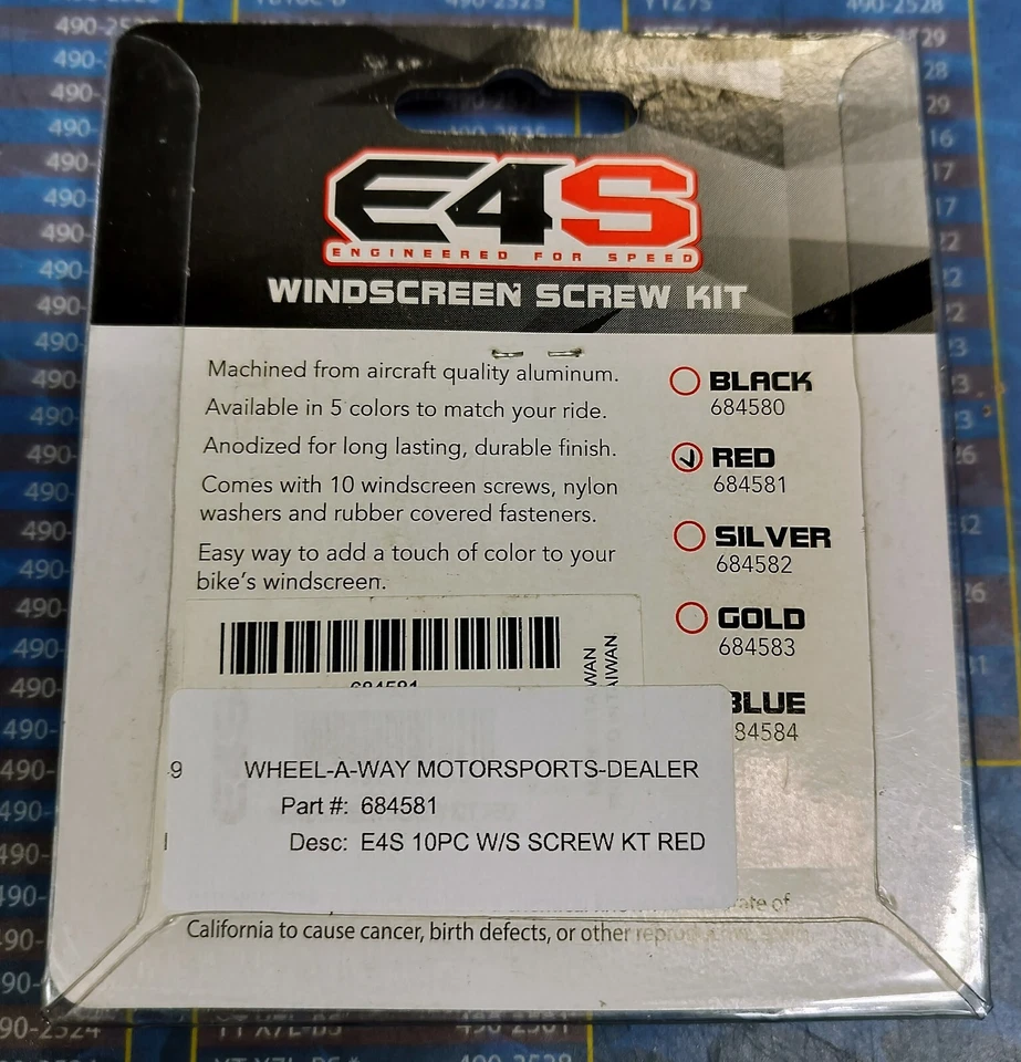 KIT TORNILLO PARABRISAS E4S 5MM ROJO HONDA MOTO PAQUETE DE 10 Foto 3 de 3