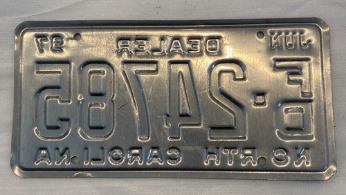 1997 Vintage North Carolina Dealer License Plate FD-24785 June 1997 - Picture 2 of 2