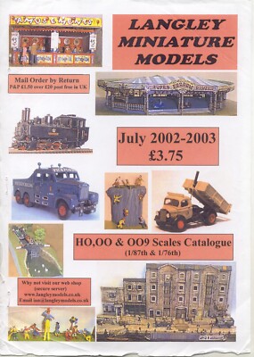 catalog LANGLEY MINIATURE MODELS 2003-3 HO, OO & 009 Scales (1/87 & 1/76) E aa