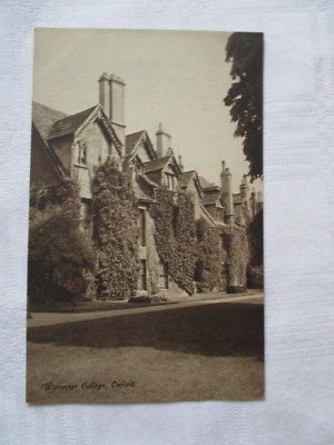 ALTE BRAUNE/SEPIA POSTKARTE '' WORCESTER COLLEGE, OXFORD ''.