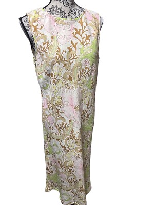 Tommy Bahama Womens Size 12 Floral Print 100% Linen Shift Midi Dress | eBay