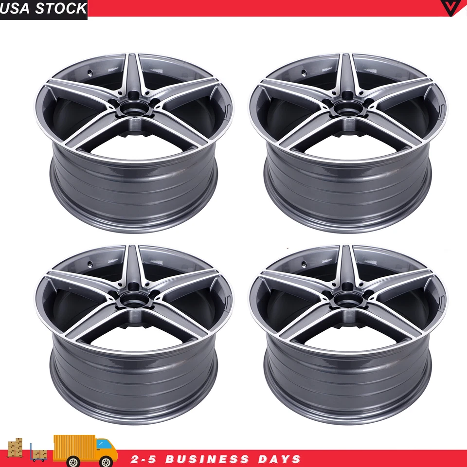 Juego de 4 llantas llantas 18" X 8,5" para Mercedes-Benz C200 C300 E300 E350 CLA200 Foto 2 de 4