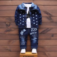 2PCS Baby Clothes Boy Outfits Sets Infant Boys Clothing Coat  T-shirt  Jeans
