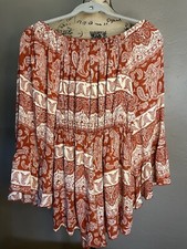 Windsor dress romper waistband tie off shoulder & flare long sleeve L PTP 19”NEW