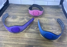 Lot Of 3 Disney Magic Bands Blue, Purple, Pink Retired