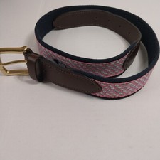 Vineyard By Shep & Ian Belt Men's Lether & Fabric Salid BrassBuckle Sz 32...