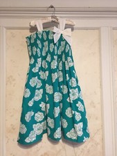 Janie And Jack Girls Smocked Bow Rose Floral Dress 5 5T Green