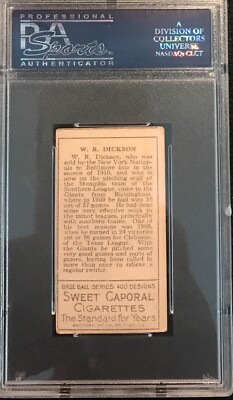 1911 T205 Tobacco Baseball Card W.R. Dickson New York Giants PSA 4 VGEX