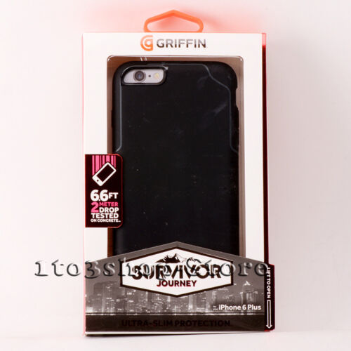 Griffin Survivor Journey iPhone 6 Plus iPhone 6s Plus Hard Shell Case Black Grey - Afbeelding 1 van 5