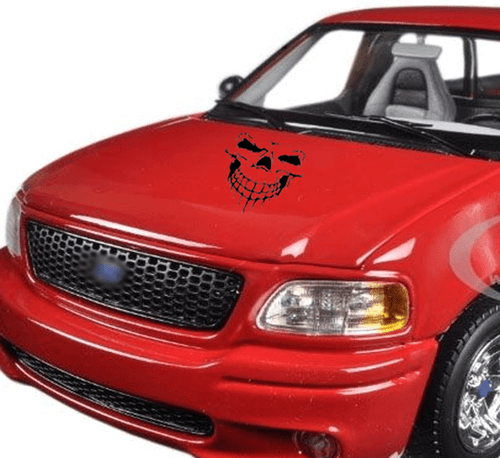 SKULL FACE STICKER DECAL CAR TRUCK DOOR BODY HOOD CHROME or COLORS - Picture 3 of 9