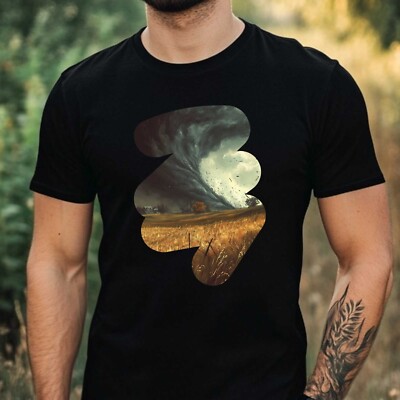 T-Shirt Herren Tornado Landschaft Motiv Baumwolle Größe XS bis 5XL