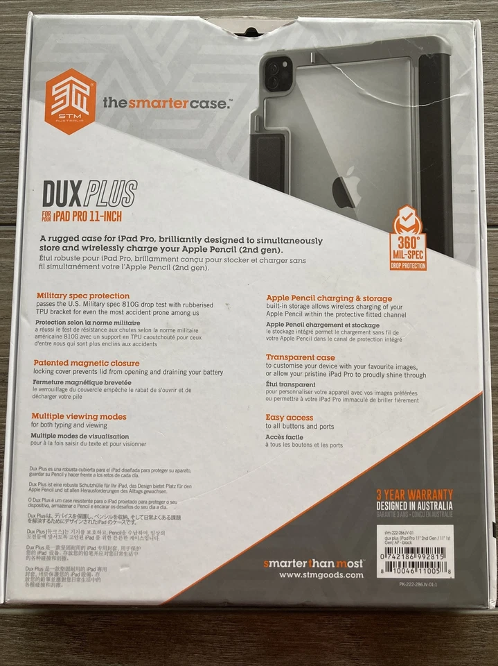 NIB STM Goods Dux Plus Carrying Case 11" Apple iPad Pro 2nd Gen Tablet Black - Image 2 of 2