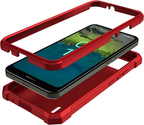 For Nokia C110 Hybrid Rubber Phone Case Full Body Rugged Cover w/ Tempered Glass - Picture 62 of 76
