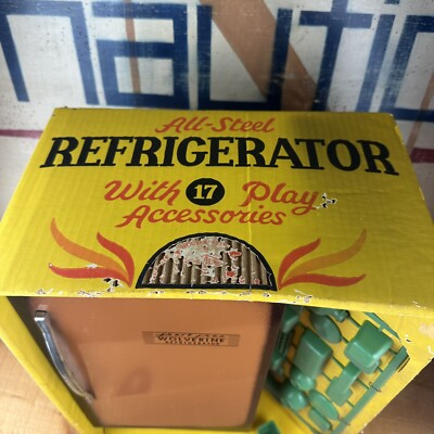 Vintage 1960's Wolverine Toy Tin Refrigerator in original box