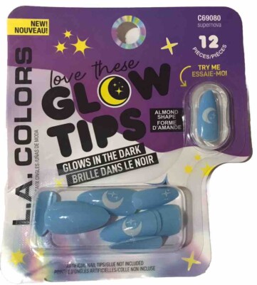 L.A. Colors Love These Glow Tips Glows in the Dark Almond Shape Supernova Design