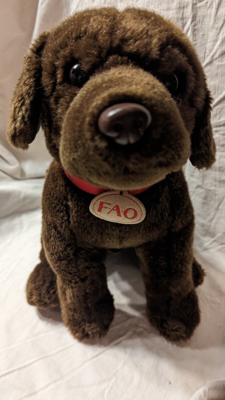 FAO Schwartz Chocolate Brown Lab Labrador Dog Puppy Plush Stuffed Animal