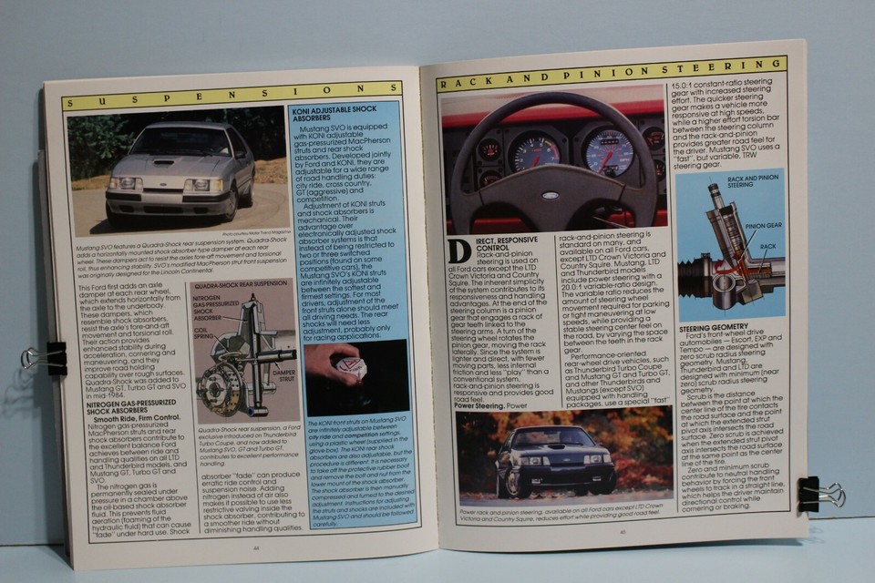 1984 Ford Mustang SVO Thunderbird Turbo Coupe Performance Catalog