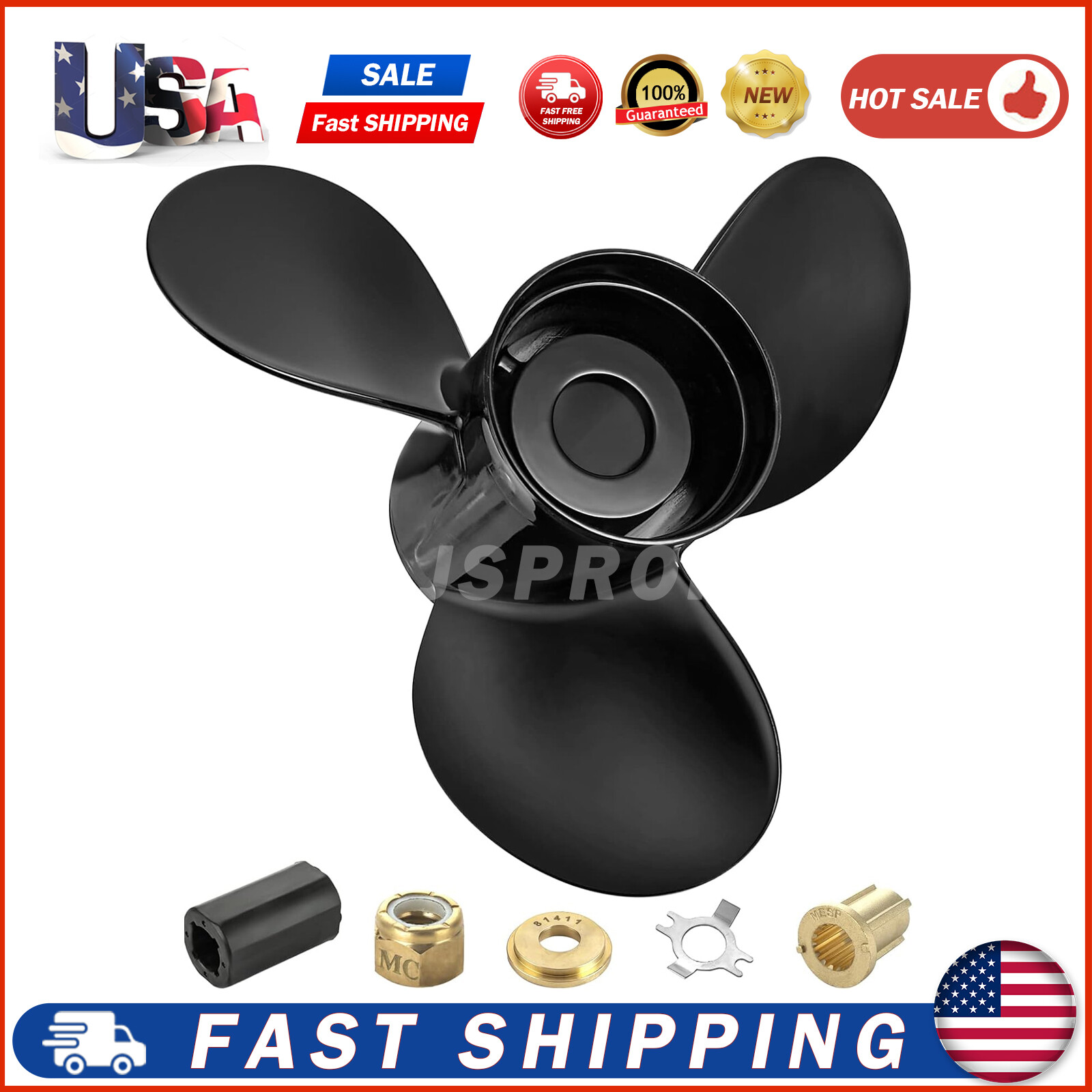 13 x 21 Aluminum Propeller for Mercury Engine 40 60 75 90 115 125 HP ...