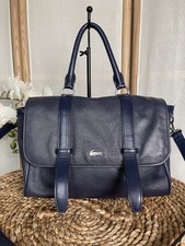 Lacoste Navy Leather & Faux Leather Trim Satchel Bag Handbag Shoulder Bag