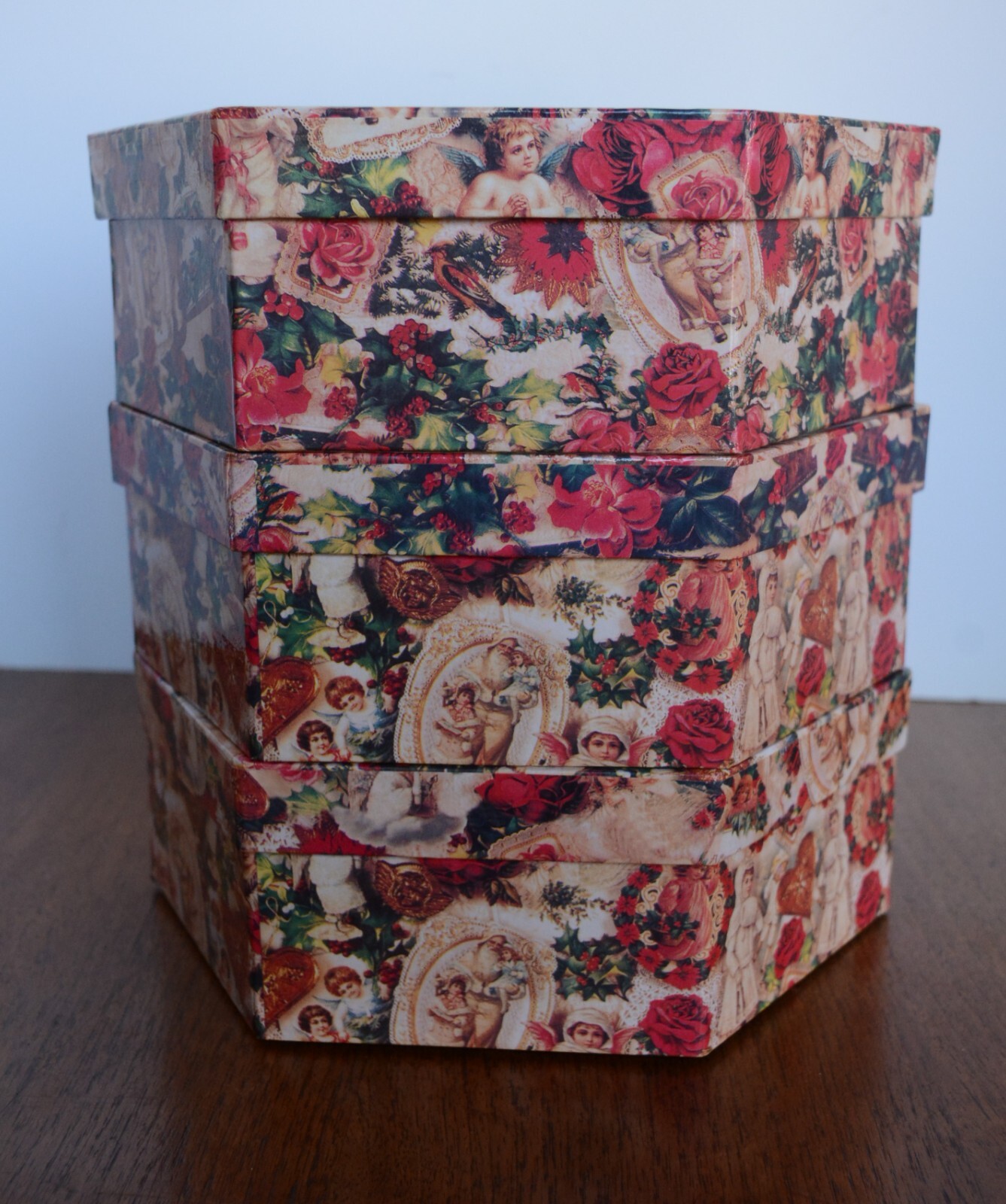 VTG Stackable Storage Hat Box (3) Hexagon Victori… - image 3