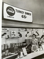 1950s Coca-Cola Turkey Dinner Restaurant Sign Waitresses Original Photo